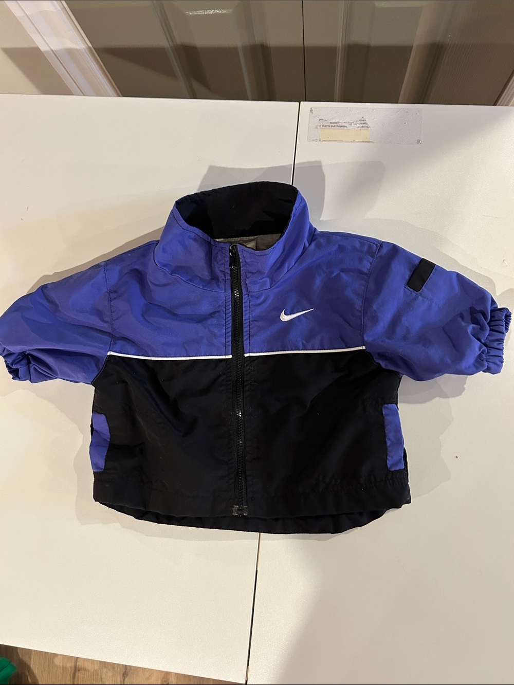 Nike Baby Blue and Black Colorblock Rain Jacket